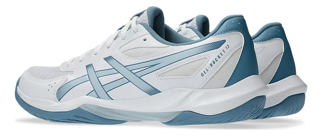 Asics Gel-Rocket 12 Wide Court Shoe White-Cool Grey