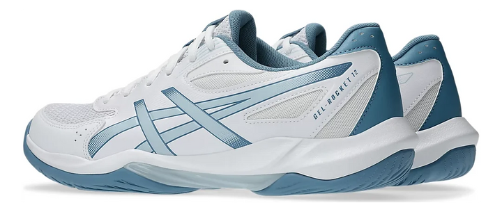 Asics Gel-Rocket 12 Wide Court Shoe White-Cool Grey