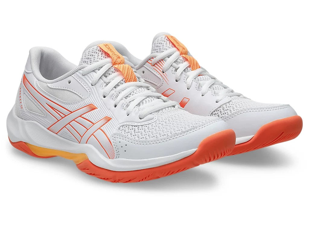 Asics Gel-Rocket 12 Court Women's Shoe White-Vivid Coral