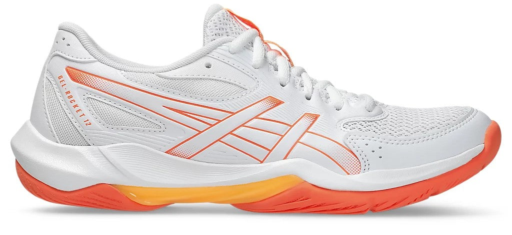 Asics Gel-Rocket 12 Court Women's Shoe White-Vivid Coral - Sports Virtuoso