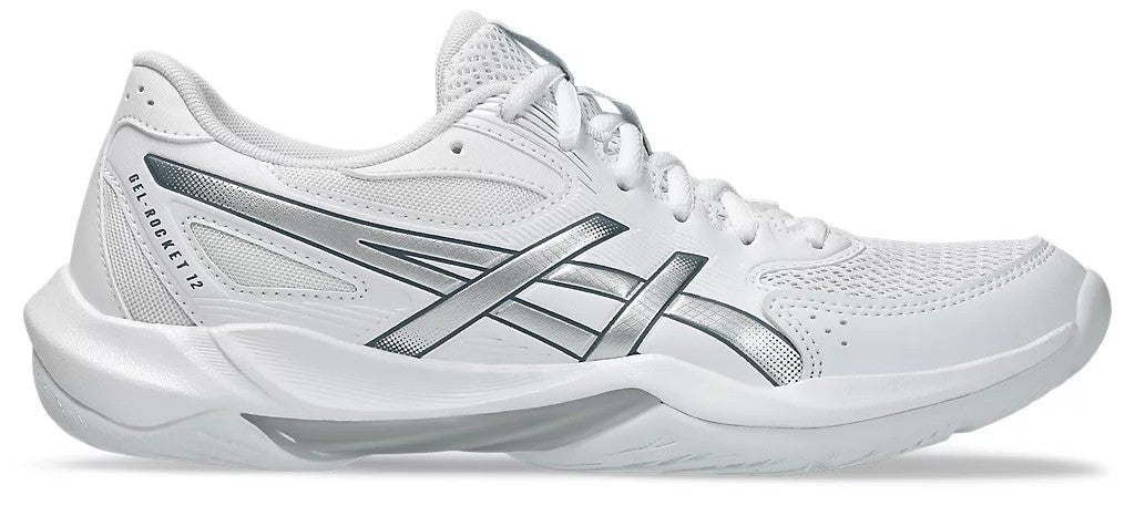 Asics Gel-Rocket 12 Court Women's Shoe White/Pure Silver - Sports Virtuoso
