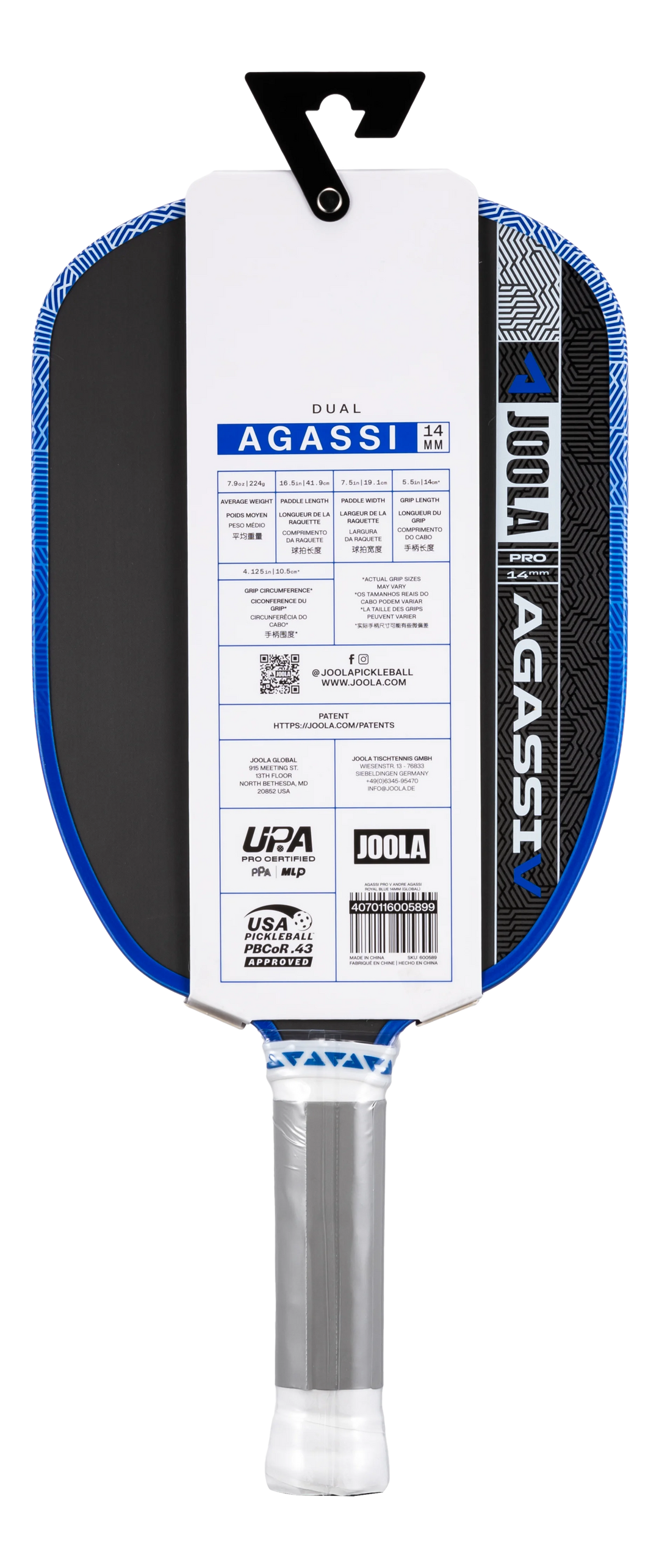 Joola Agassi Pro V Andre Agassi 14mm Pickleball Paddle