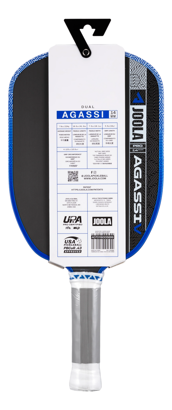 Joola Agassi Pro V Andre Agassi 14mm Pickleball Paddle