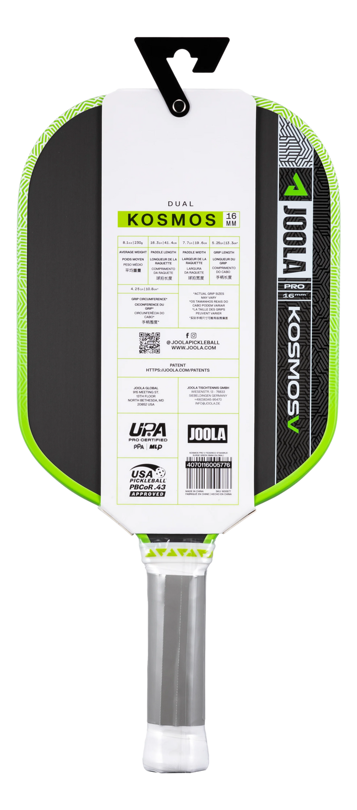 Joola Kosmos Pro V 16mm Pickleball Paddle