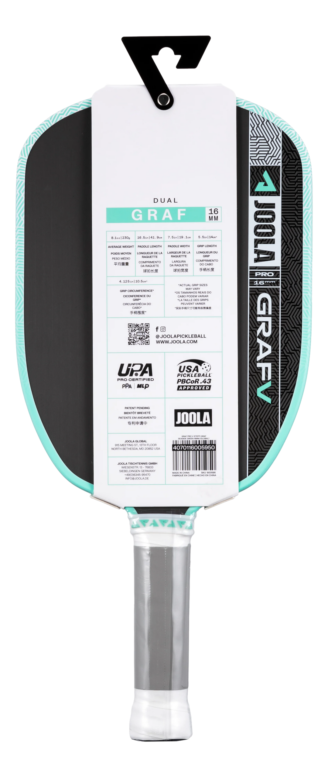 Joola Graf Pro V 16mm Pickleball Paddle