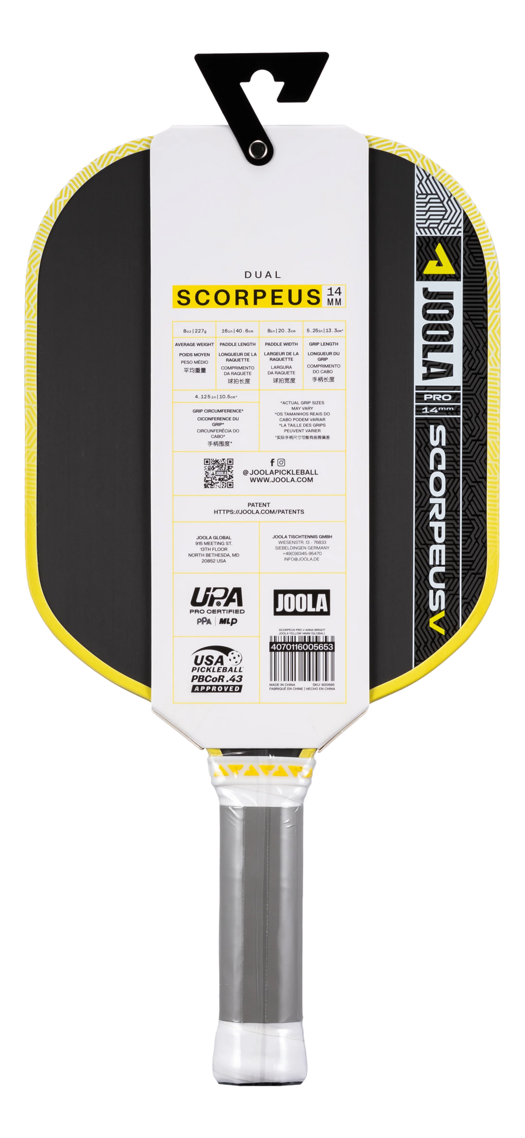 Joola Scorpeus Pro V 14mm Pickleball Paddle