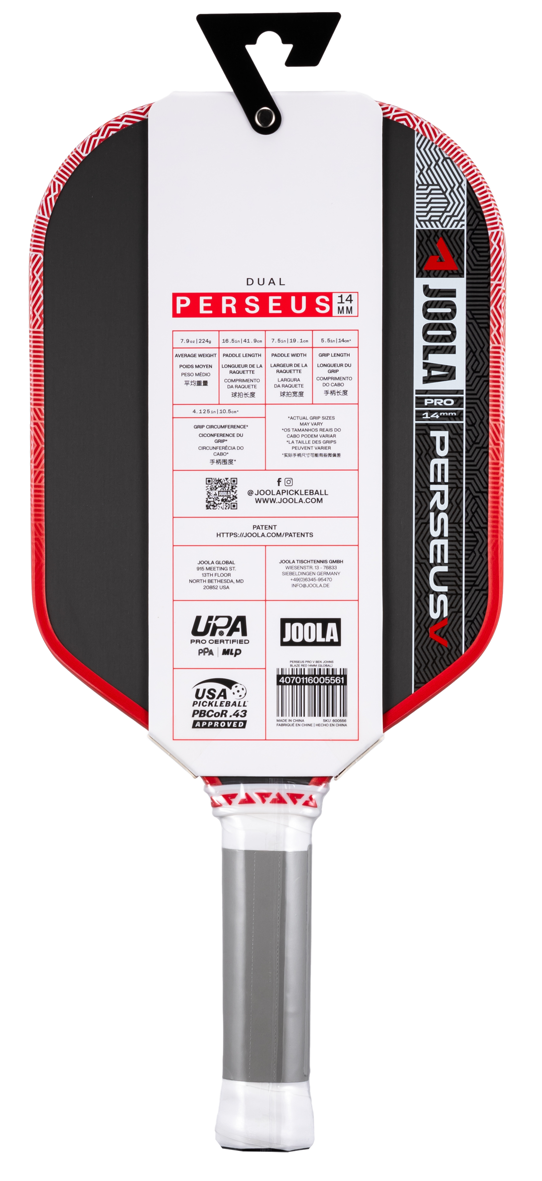 Joola Perseus Pro V 14mm Pickleball Paddle - Sports Virtuoso