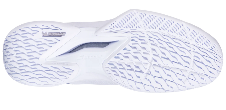 Chaussures de tennis Babolat Jet Tere 2 Wimbledon Blanches/Bleu marine Toutes surfaces pour hommes