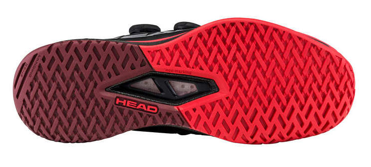 Head Endure Pro BOA Black Red Men's all court tennis shoes - Sports Virtuoso
