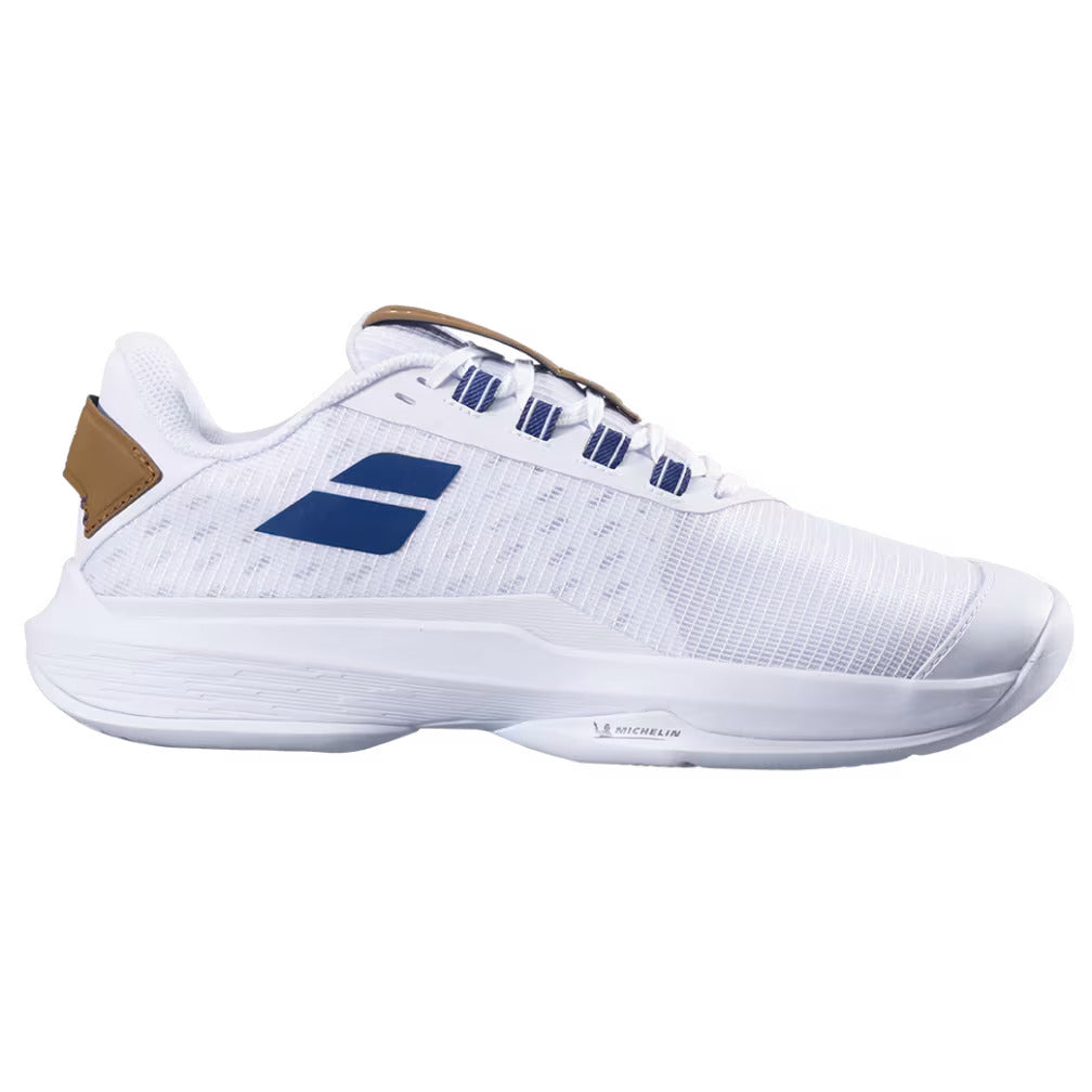Babolat Jet Tere 2 Wimbledon White/Blue Navy All Court Men's Tennis Shoes - Sports Virtuoso