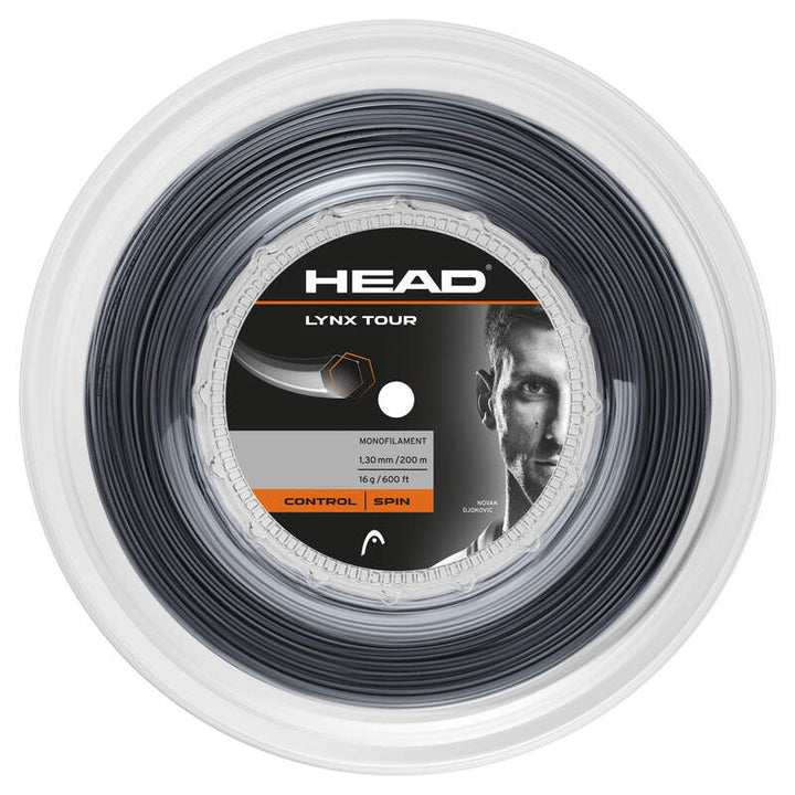 Head Lynx Tour Black 125 17g Tennis 200M String Reel  