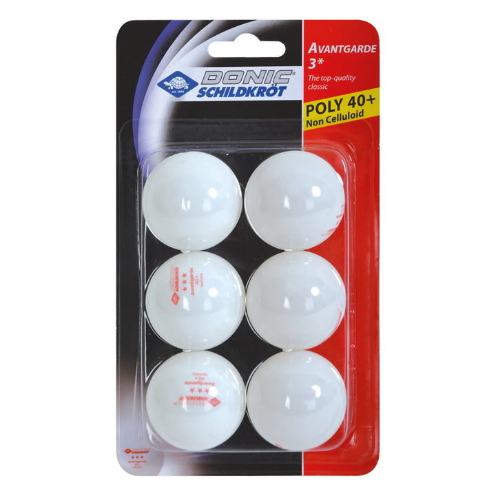 Donic-Schildkröt 608530_3SternBallAvantgarde_Poly_weiß_6pcs 608530_3SternBallAvantgarde_Poly_weiß_Verpackung.webp