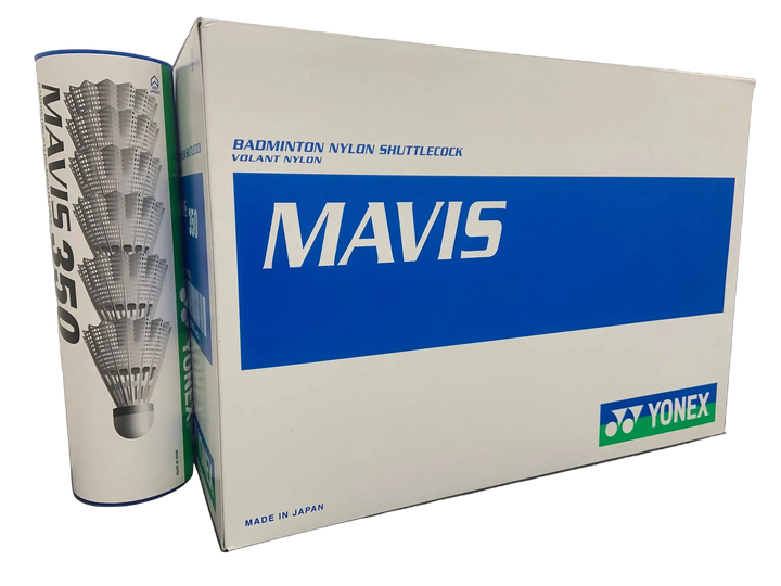 Yonex Mavis 350 Nylon Shuttle 1/2 dozen Case (10 cans of 6) - Blue Cap - Middle Speed