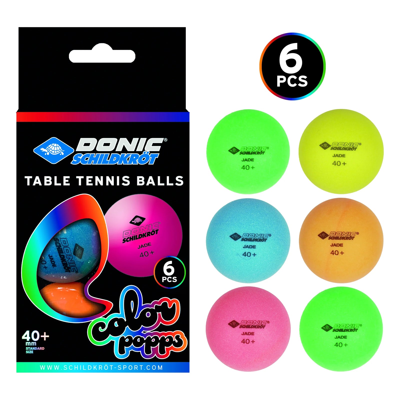Donic-Schildkröt 649015_ColorPopps_Poly_6pcs 649015_ColorPopps_Poly_1.webp