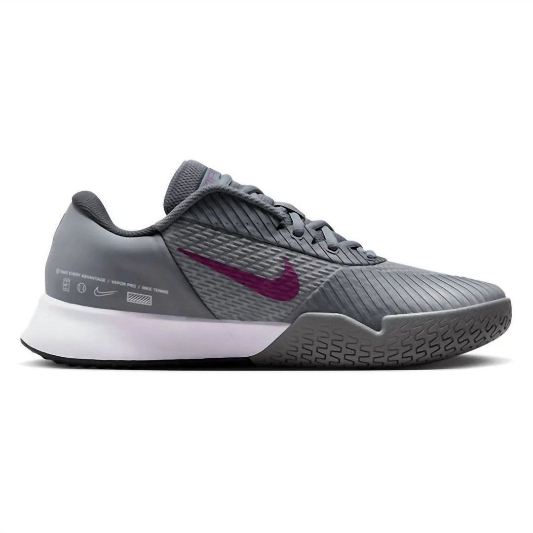 Nike Air Zoom Vapor Pro 2 HC Smoke Grey/ Sangria Tennis Men's Shoes