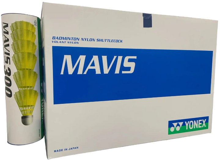 Yonex Mavis 300 Nylon Shuttle 1/2 dozen Case (10 Cans of 6) - Blue Cap - Middle Speed