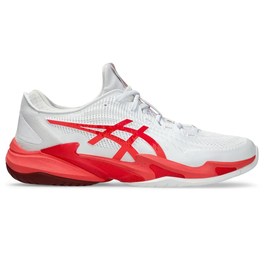 Asics Court FF 3 Novak Men's Tennis Shoes White/Electric Red - Sports Virtuoso
