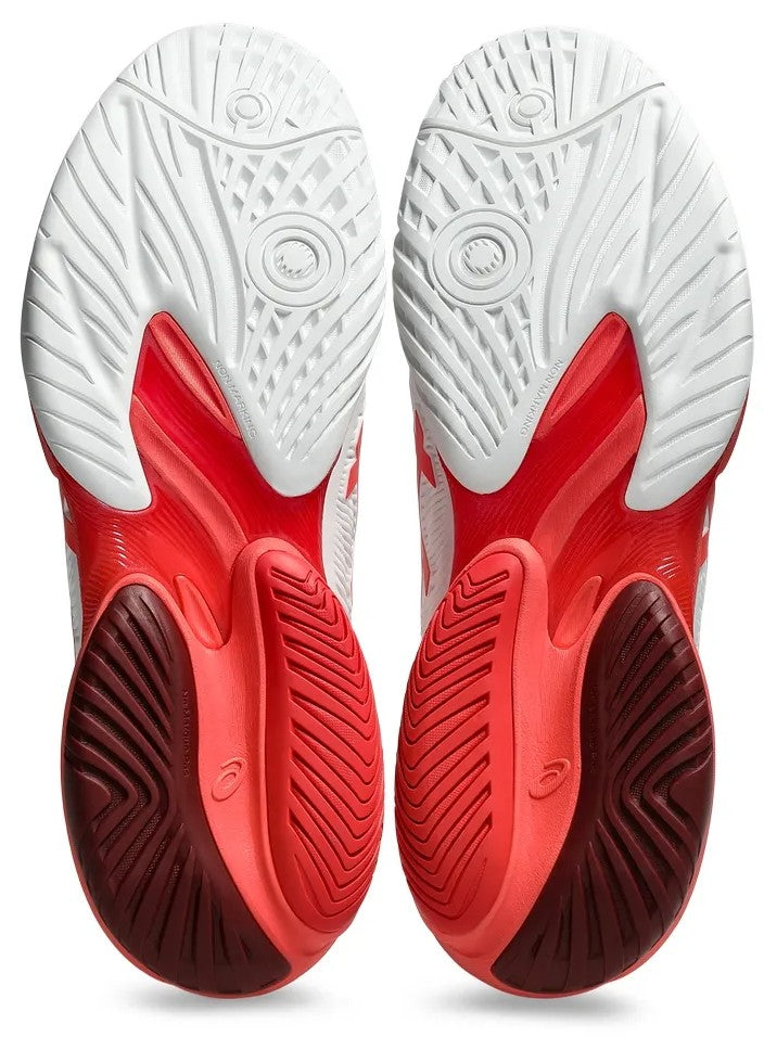 Asics Court FF 3 Novak Men's Tennis Shoes White/Electric Red - Sports Virtuoso