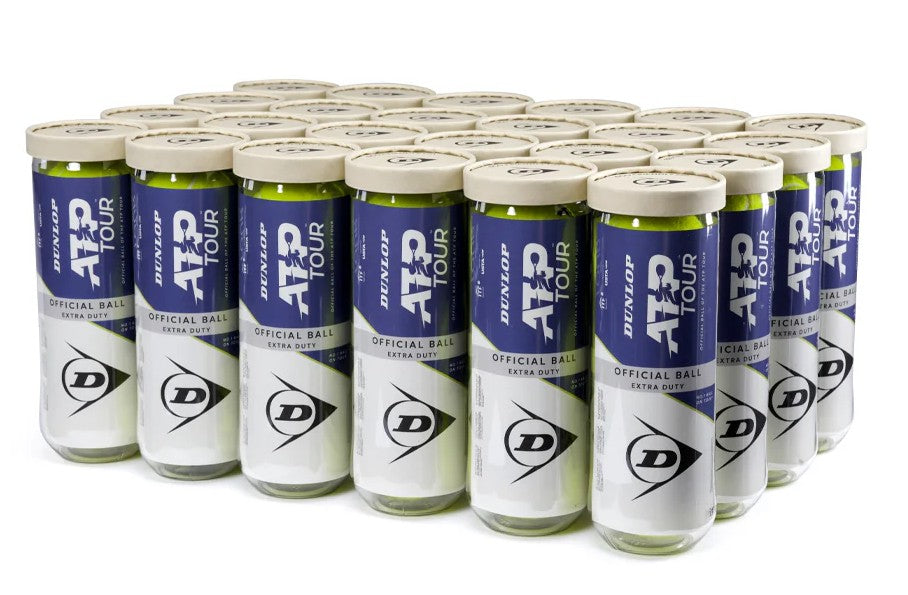 Dunlop ATP Tour Extra Duty All Court Tennis Balls Case - 24 of 3 Ball Cans (72 balls) - Sports Virtuoso