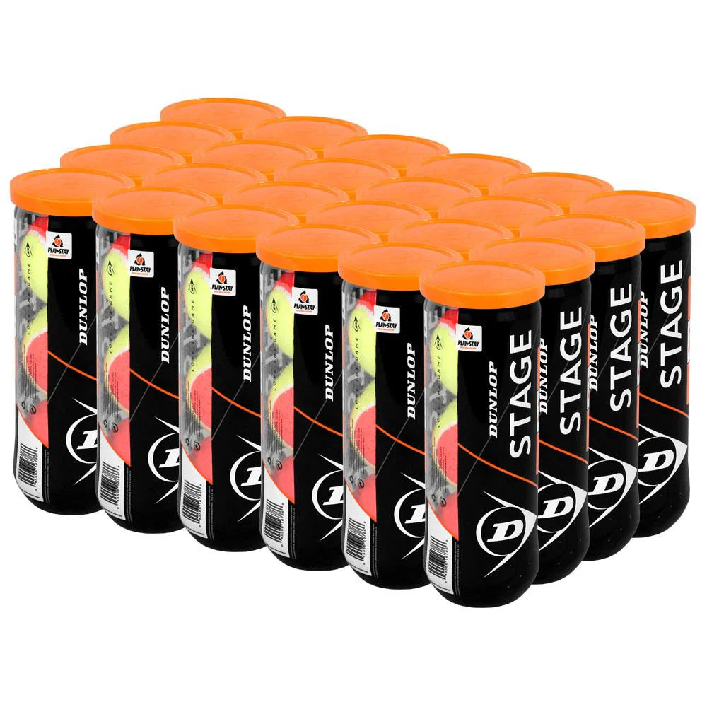 Coffret de balles de tennis Dunlop Junior Orange - 24 boîtes de 3 balles (72 balles)