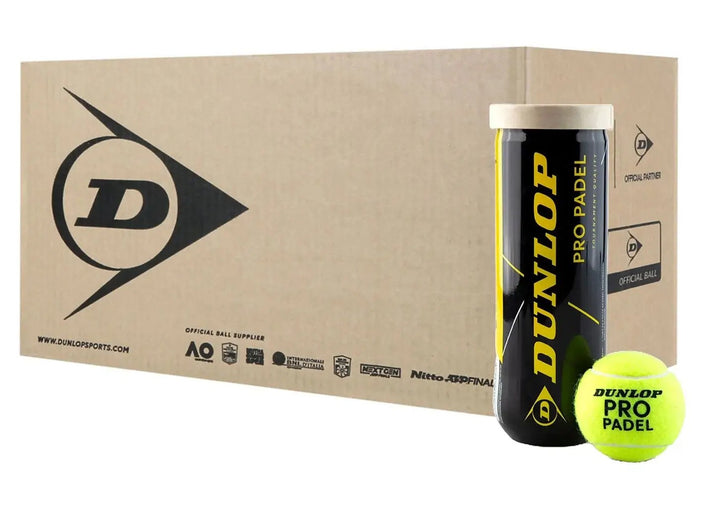 Boîte de 3 balles Dunlop Pro Padel - Boîte de 24 (72 balles)
