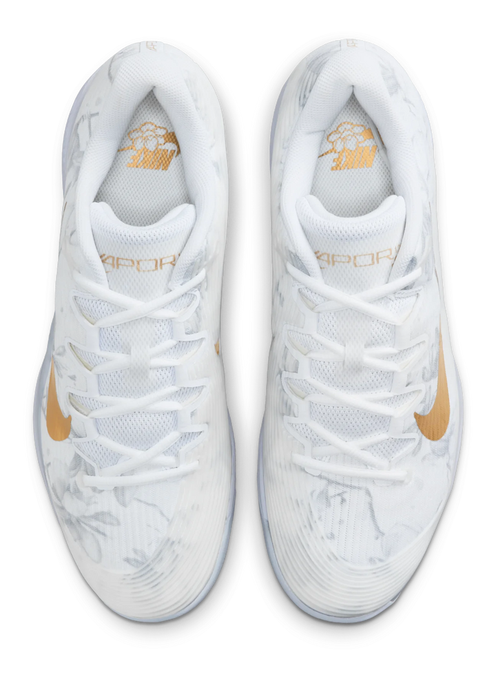 Nike Vapor 12 Magnolia HC blanches et dorées Chaussures de tennis