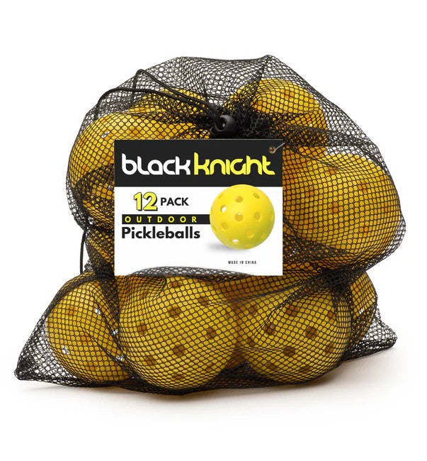 Pickleballs d'extérieur Black Knight - Paquet de 12