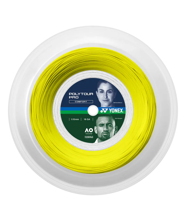 Bobine Yonex Poly Tour Pro 115 18 g Jaune Flash Tennis 200 m