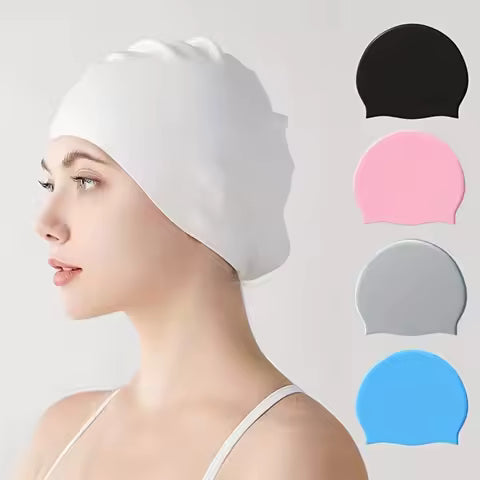 Yuke Unisex Polyester Silicone Swimming Cap