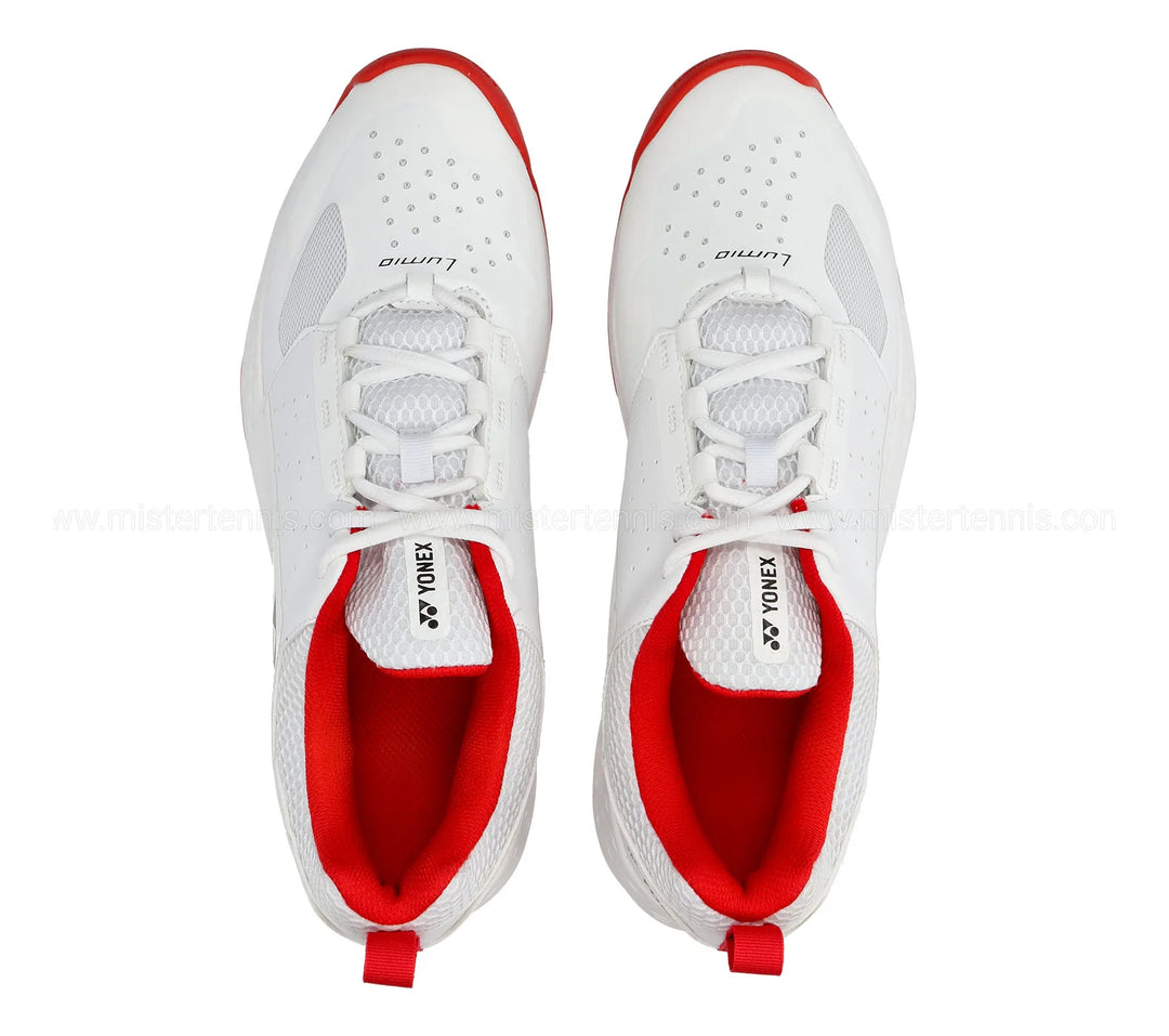 Yonex Lumio 4 Tennis Shoes White/Red - Sports Virtuoso