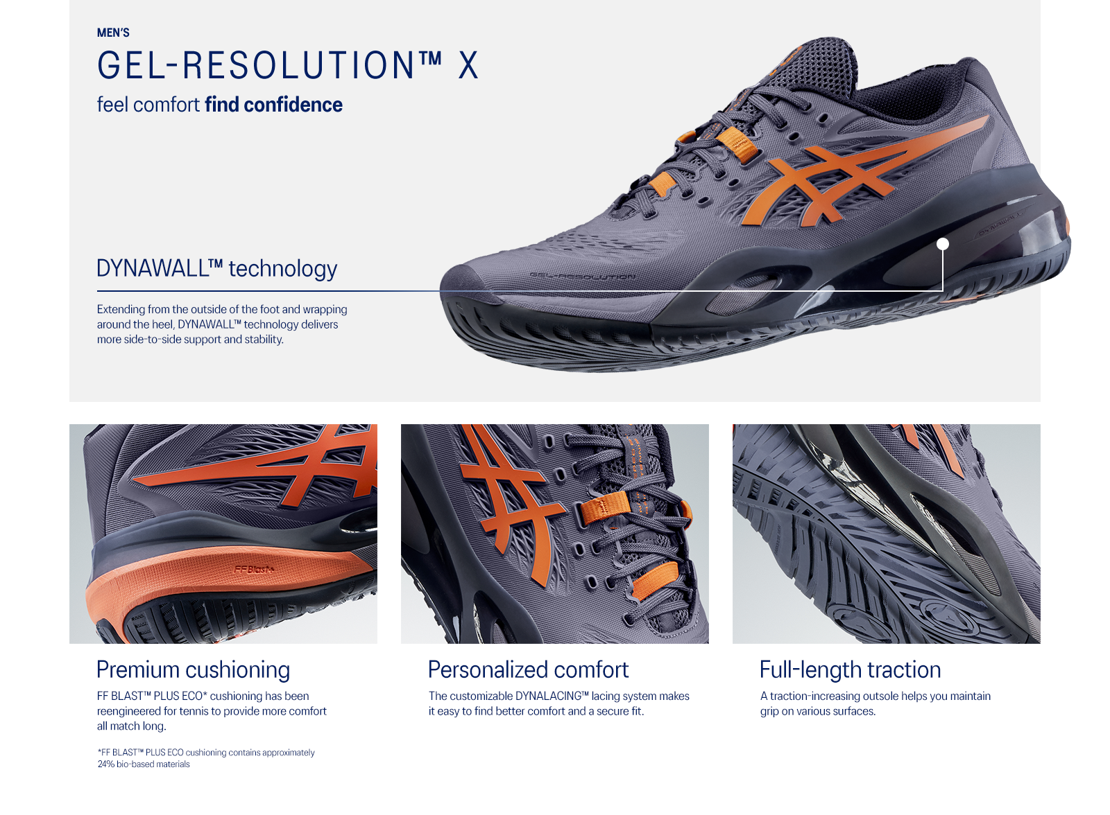 asics GEL-RESOLUTION X 28.0 ネイビー⁄オレンジ Asics Tennis Shoes