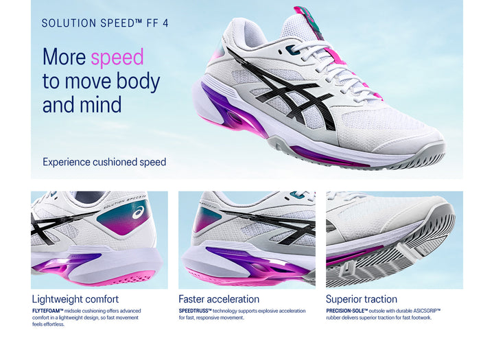 Asics Solution Speed FF 4 pour hommes Blanc/Sakura Chaussures de tennis