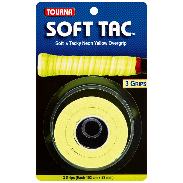 Tourna Soft Tac 3-pack Overgrips Neon-Yellow 