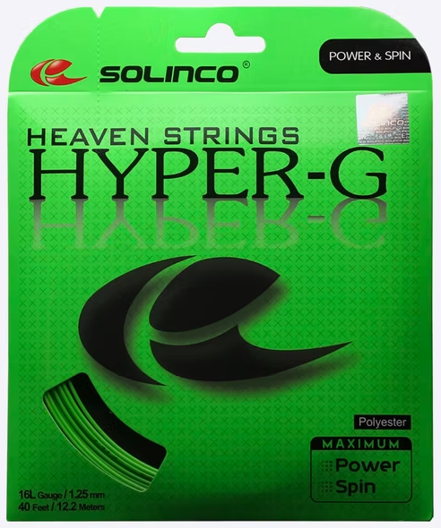 Solinco Hyper G 16Lg 125 Green Tennis 12M String Set - Sports Virtuoso