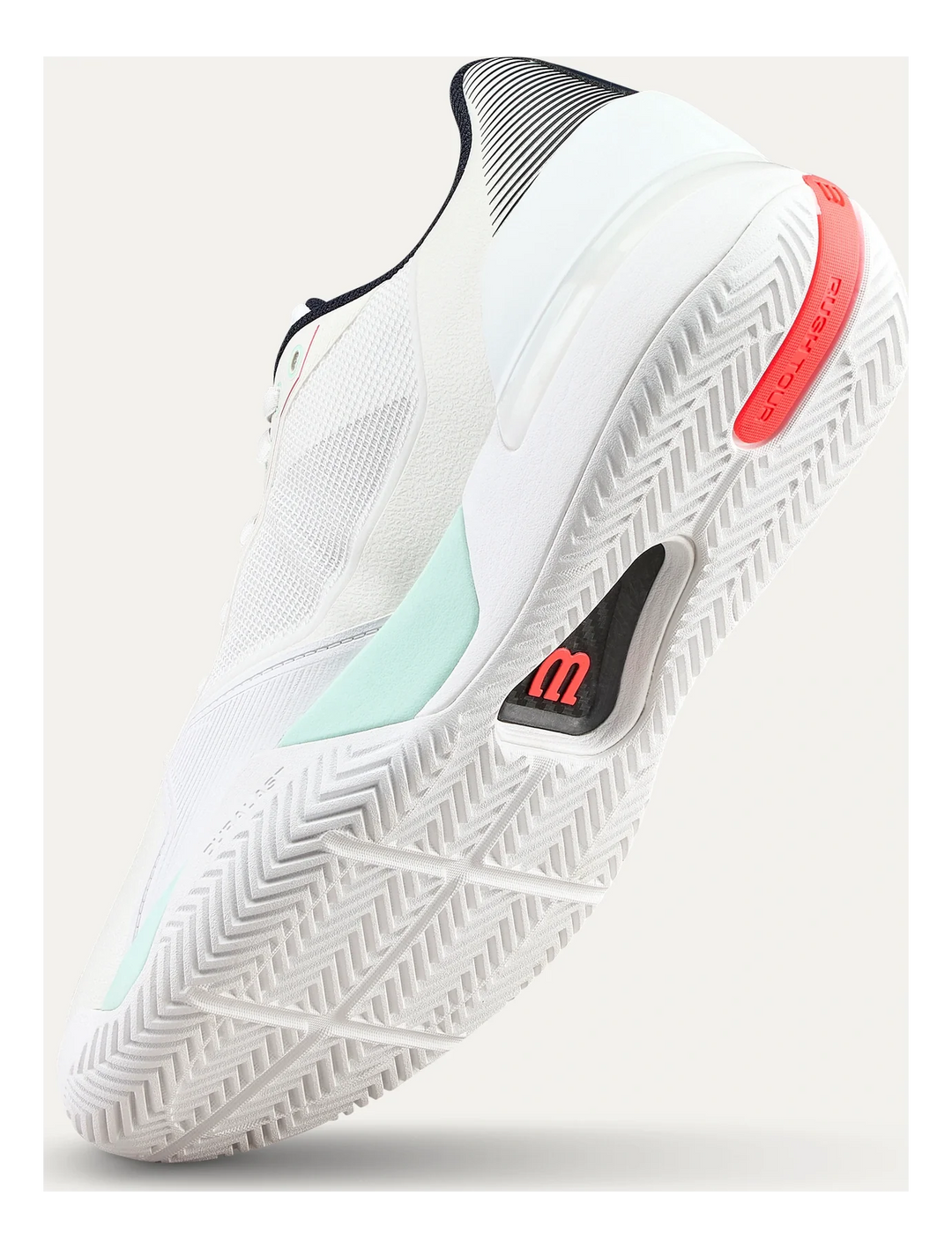 Wilson Rush Tour 5 White/Bay/Fiery Coral Tennis Shoes - Sports Virtuoso