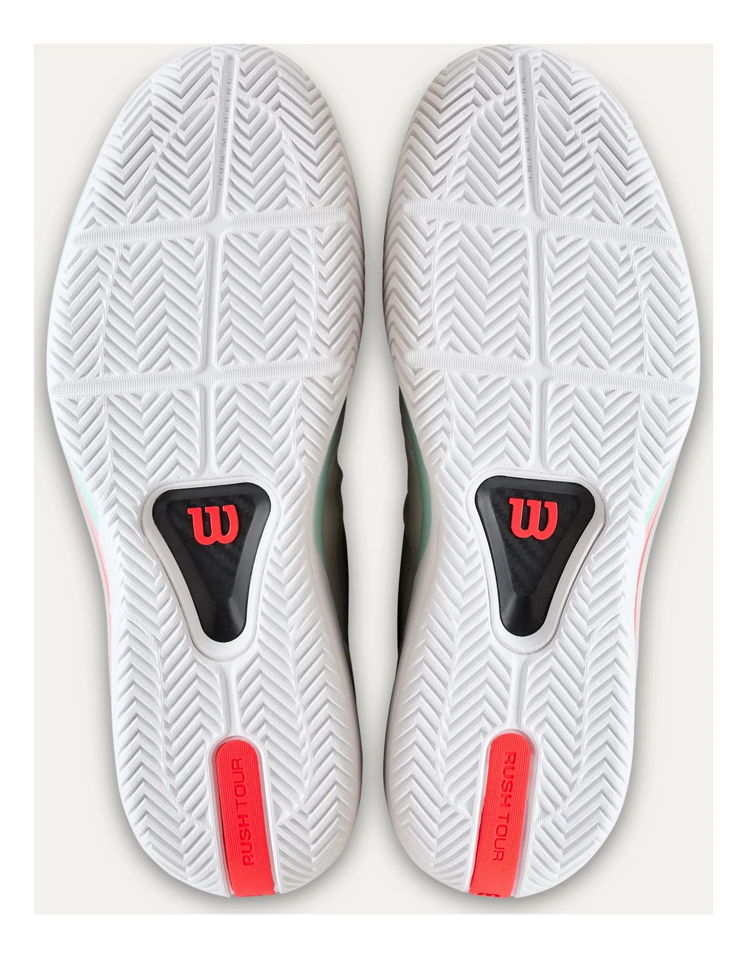 Wilson Rush Tour 5 White/Bay/Fiery Coral Tennis Shoes - Sports Virtuoso