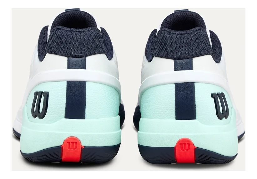 Wilson RUSH PRO 5 White/Bay/Fiery Coral Tennis Shoes