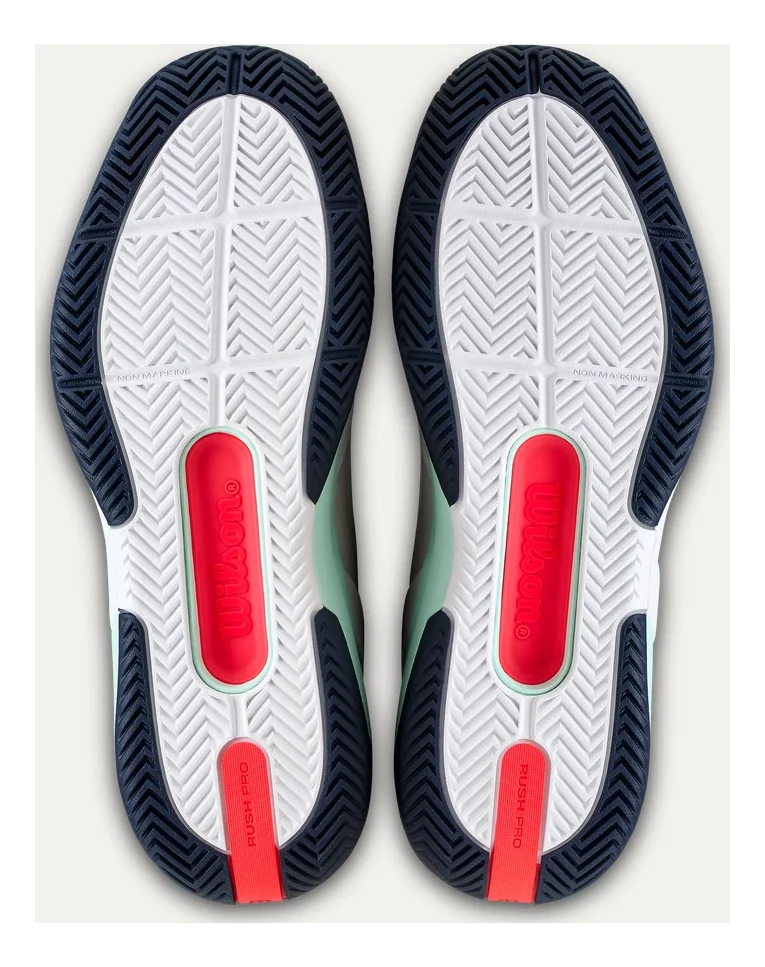 Wilson RUSH PRO 5 White/Bay/Fiery Coral Tennis Shoes