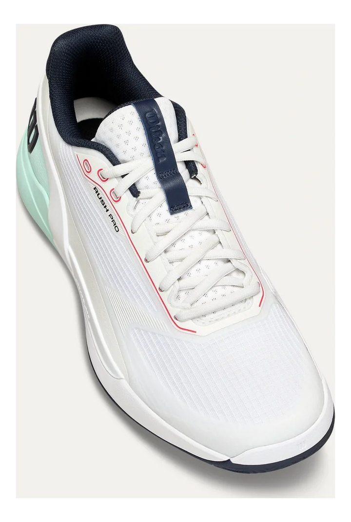 Wilson RUSH PRO 5 White/Bay/Fiery Coral Tennis Shoes