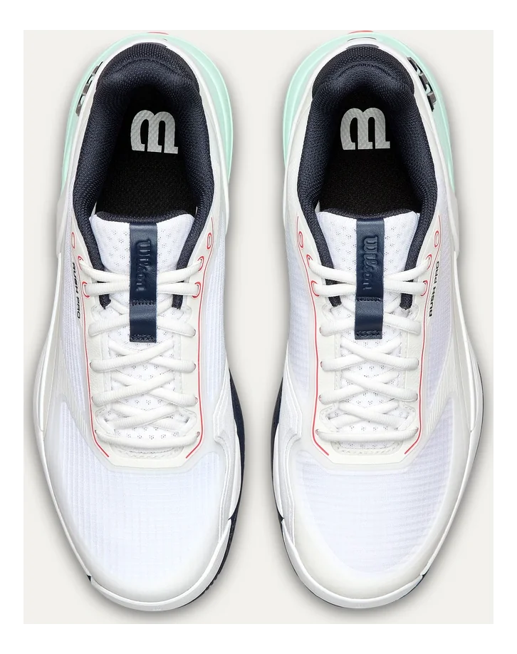 Wilson RUSH PRO 5 White/Bay/Fiery Coral Tennis Shoes
