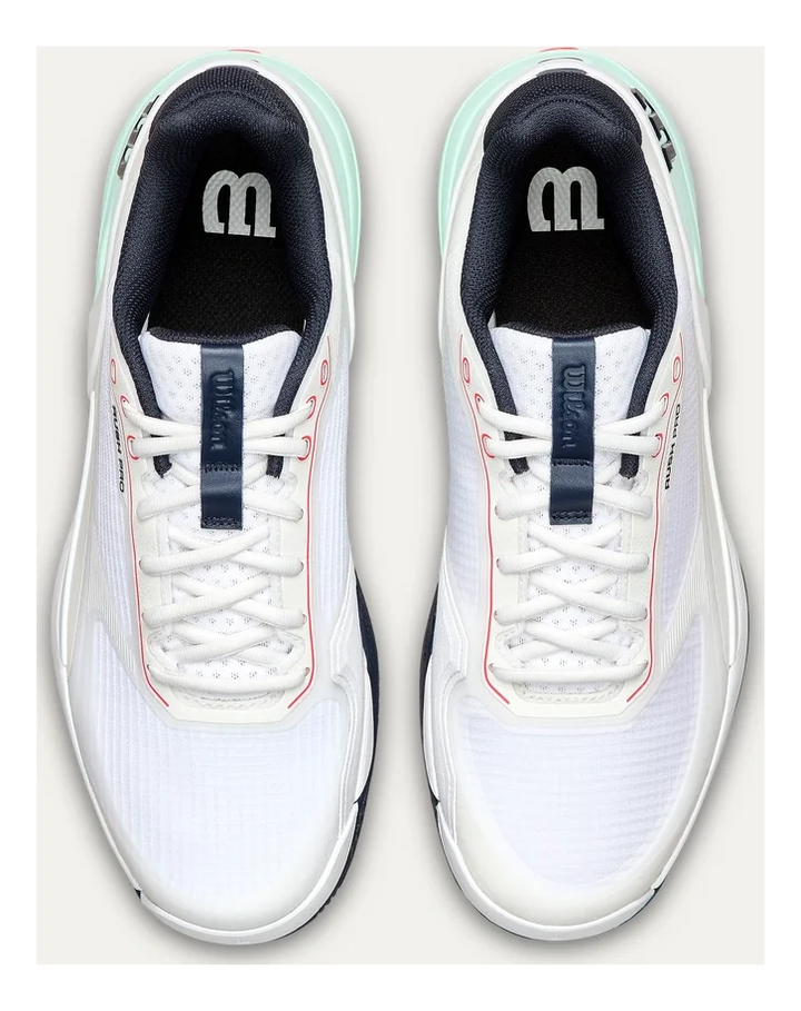 Wilson RUSH PRO 5 White/Bay/Fiery Coral Tennis Shoes