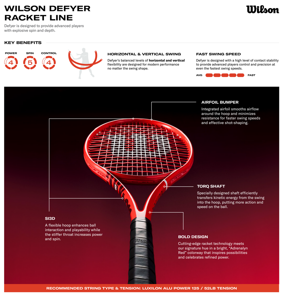 Wilson Defyer 98 Pro V1 Tennis Racket Unstrung