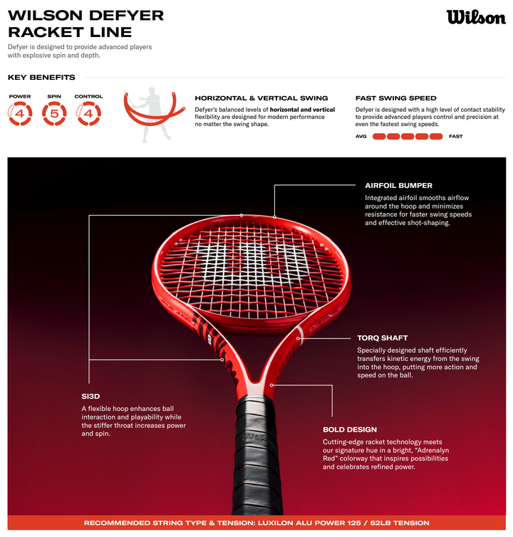Wilson Defyer 98 Pro V1 Tennis Racket Unstrung