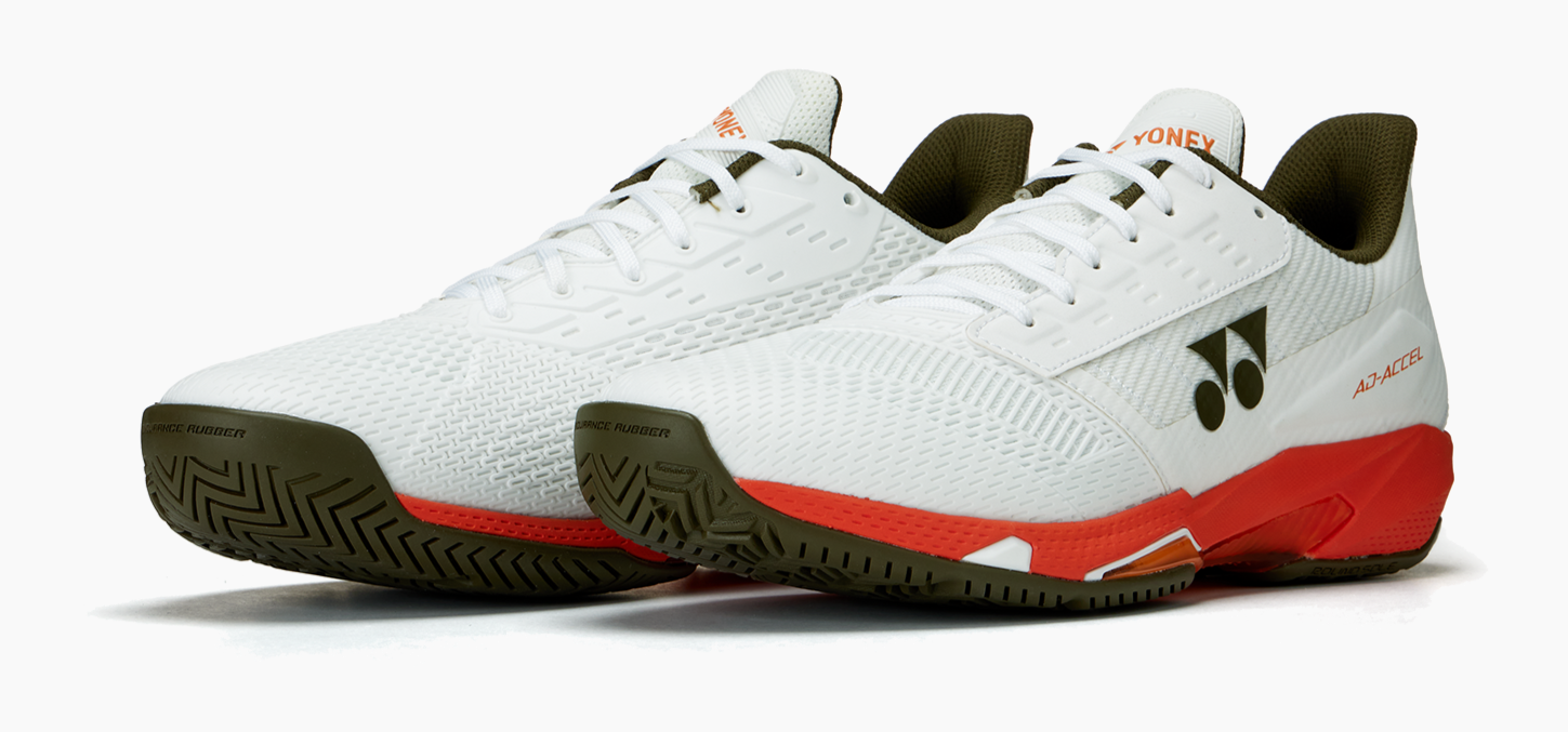 Yonex Ad Accel Men's Tennis All Court Shoe White-Orange - Sports Virtuoso