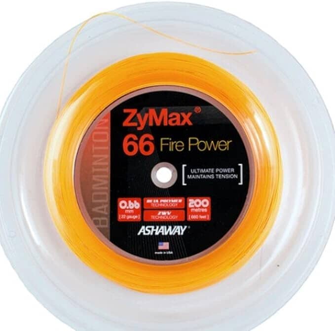 Ashaway ZyMax 66 Fire Power Orange Badminton String Reel 200m Badminton Strings Ashaway 