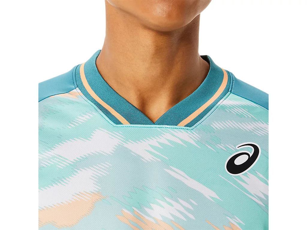 Asics Men s Match Graphic Short Sleeve Misty Pine Medium MistyPine