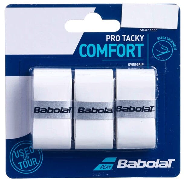 Babolat Pro Tacky Comfort Overgrip pack of 3 Grips Babolat White 