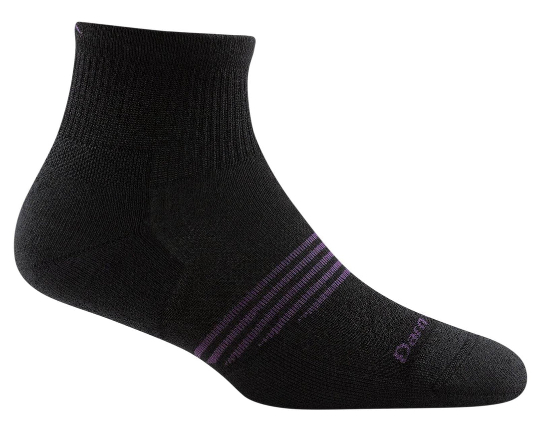 Darn Tough Women's Element Quarter Lightweight Running Sock 1113 Socks Darn Tough Small (4.5-7 women) Black 