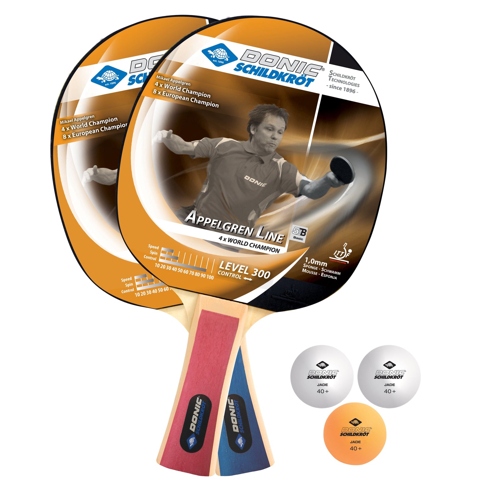 Donic Waldner 300 Table Tennis Paddle 2 Player Set Ping-Pong-Racquets Donic 
