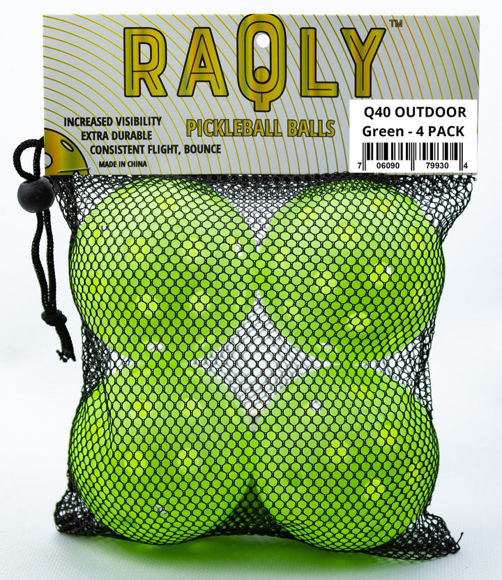 RAQLY Pickleball Q40 Outdoor Ball Pickleball Balls RAQLY Green 4-pack 